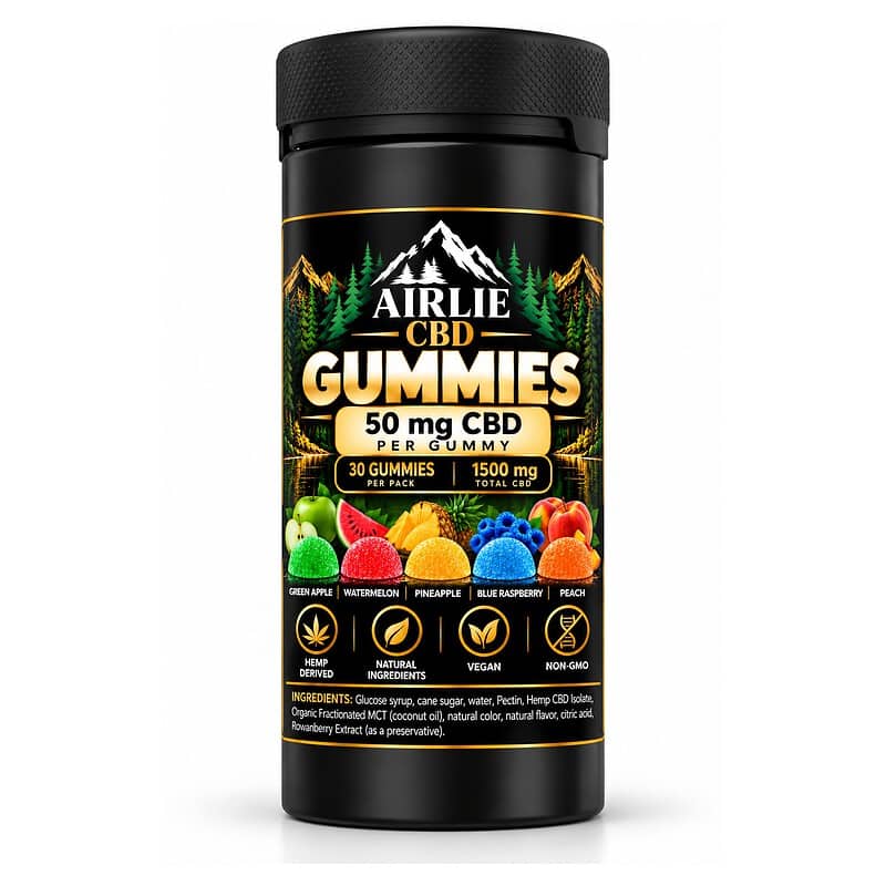 Airlie CBD Gummies 50mg, 30 Count