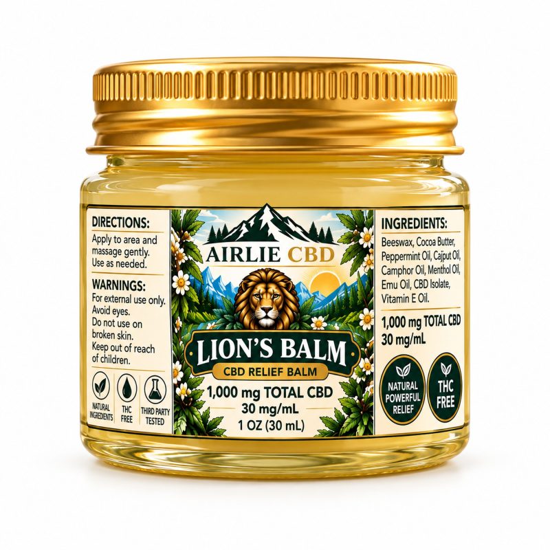 Airlie CBD Lion's Balm CBD balm, 1 oz jar