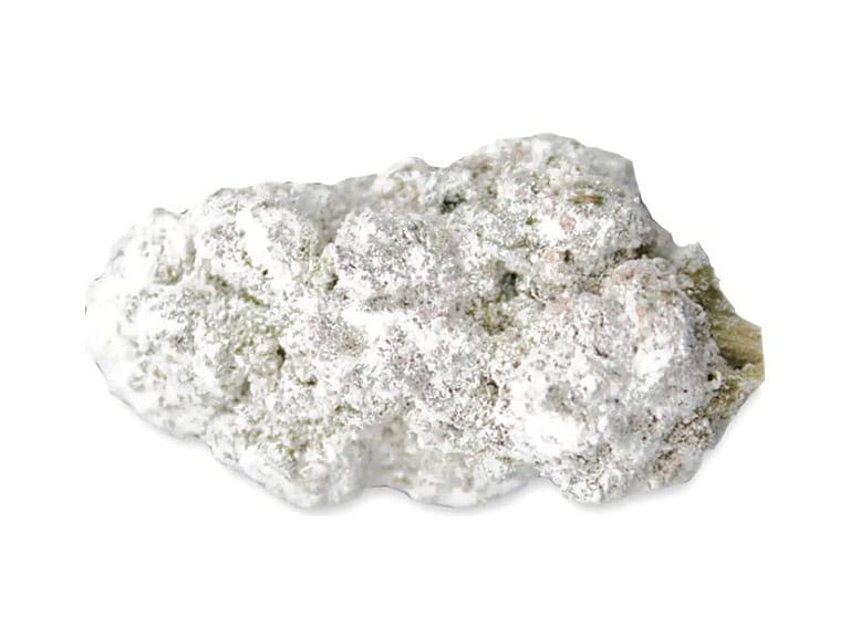 THCA snowcap bud coated in white isolate